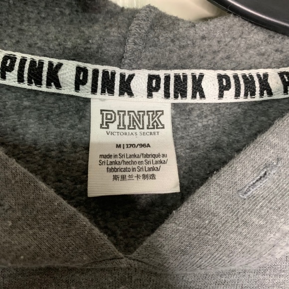 PINK cropped hoodie size medium - Picture 2 of 3
